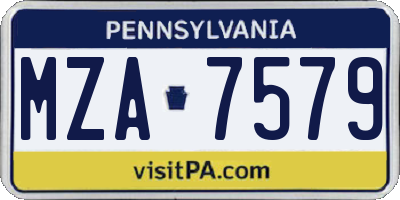 PA license plate MZA7579
