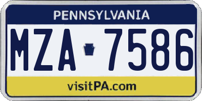 PA license plate MZA7586