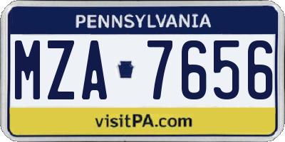PA license plate MZA7656