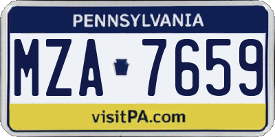 PA license plate MZA7659
