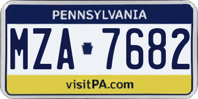 PA license plate MZA7682