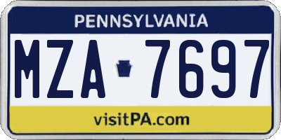 PA license plate MZA7697
