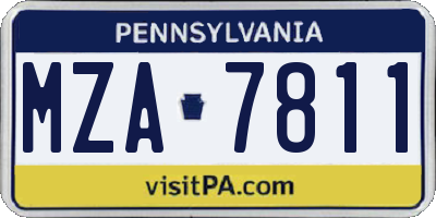 PA license plate MZA7811