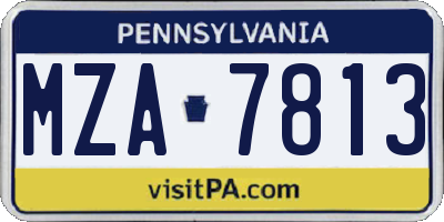 PA license plate MZA7813