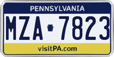 PA license plate MZA7823