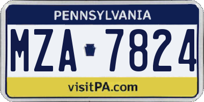 PA license plate MZA7824