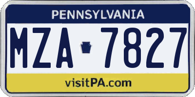 PA license plate MZA7827