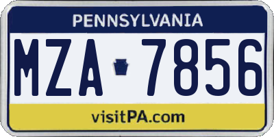PA license plate MZA7856