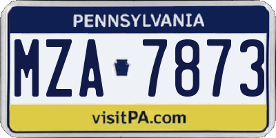 PA license plate MZA7873