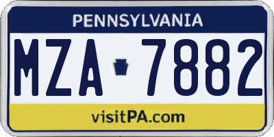 PA license plate MZA7882