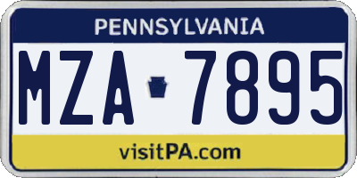 PA license plate MZA7895