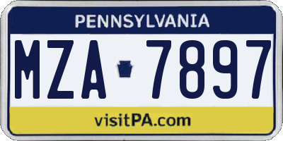 PA license plate MZA7897