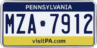 PA license plate MZA7912
