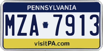PA license plate MZA7913