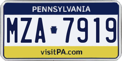 PA license plate MZA7919