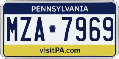 PA license plate MZA7969