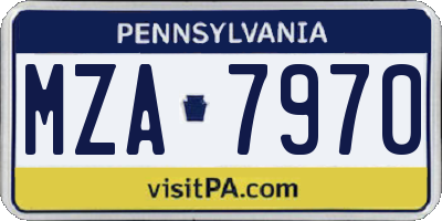 PA license plate MZA7970