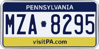PA license plate MZA8295