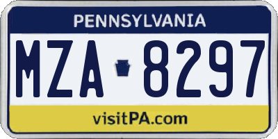 PA license plate MZA8297