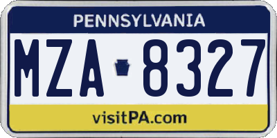 PA license plate MZA8327