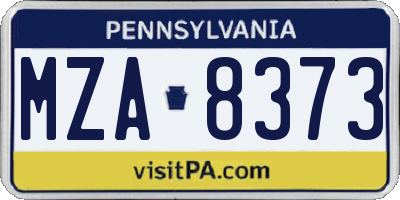 PA license plate MZA8373