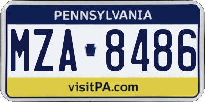 PA license plate MZA8486