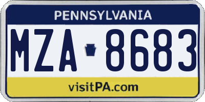 PA license plate MZA8683
