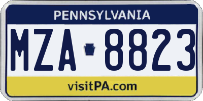 PA license plate MZA8823