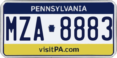 PA license plate MZA8883