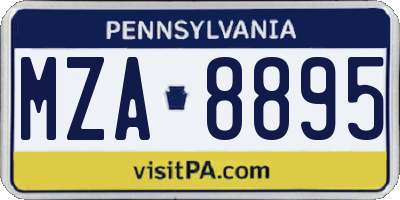 PA license plate MZA8895