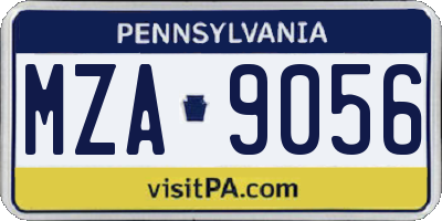PA license plate MZA9056