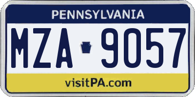 PA license plate MZA9057