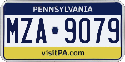 PA license plate MZA9079