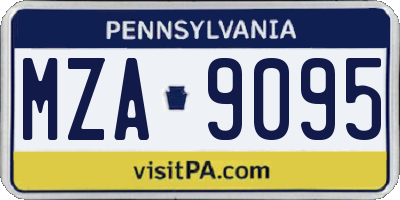 PA license plate MZA9095