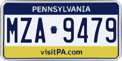 PA license plate MZA9479