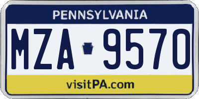 PA license plate MZA9570