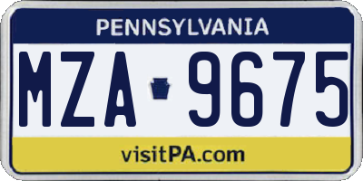 PA license plate MZA9675