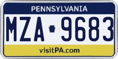 PA license plate MZA9683