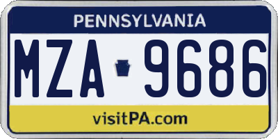 PA license plate MZA9686
