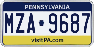 PA license plate MZA9687