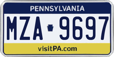 PA license plate MZA9697