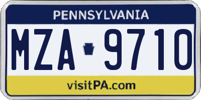 PA license plate MZA9710