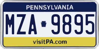 PA license plate MZA9895