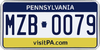 PA license plate MZB0079