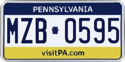 PA license plate MZB0595
