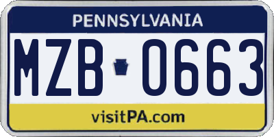 PA license plate MZB0663