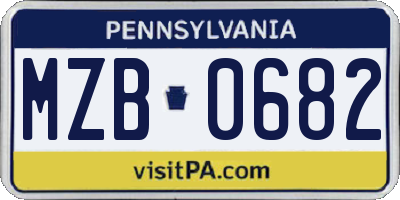 PA license plate MZB0682