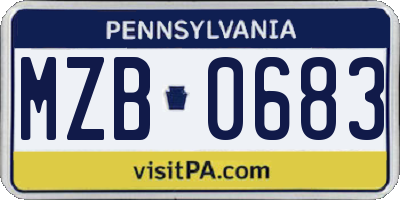 PA license plate MZB0683