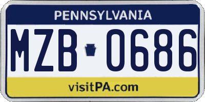 PA license plate MZB0686