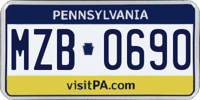 PA license plate MZB0690